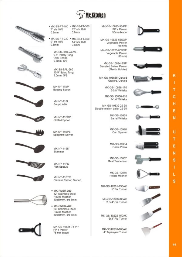 kitchen utensils Mr. Kitchen